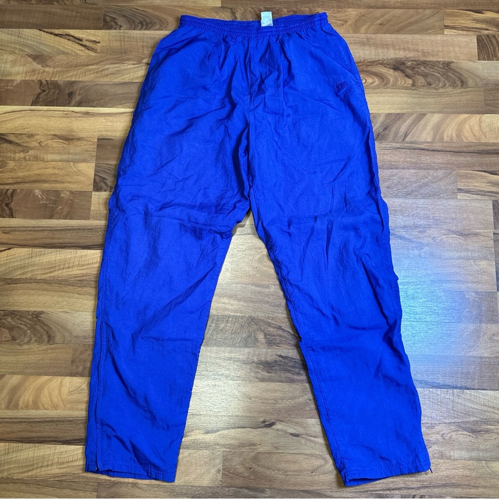 Nike‎ Vintage 90s Gray Tag Windpants Track Pants Ankle Zip lined Purple M